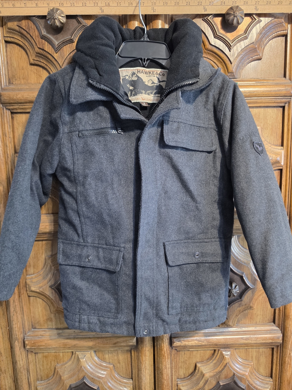 Hawke & Co Kid’s Dark Gray Wool-Blend Winter Jacket